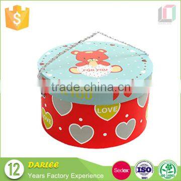 embossing large round shaped cardboard gift boxes with hinged lid