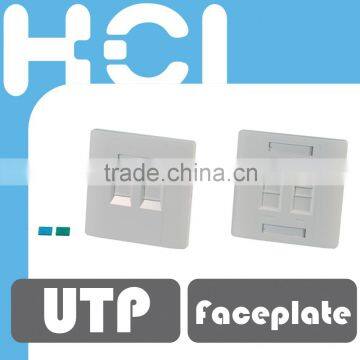 RJ45 Keystone 4-Port Faceplate with Shutter and Label