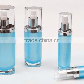 Beautiful blue color cosmetic lotion bottle