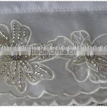 2016 Fashion Organza Flowers Lace Beaded Collar, Embroidery Beades Neckline for Garment photo-6