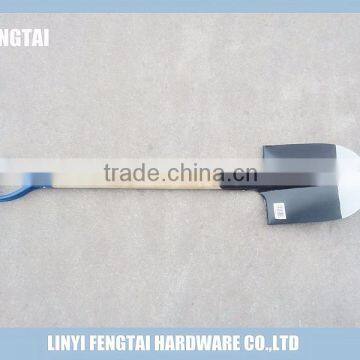 S503 Round Short Wooden Handle Steel Shovel