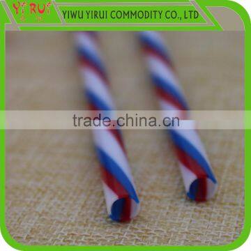 pp drinking straw with three colors spiral