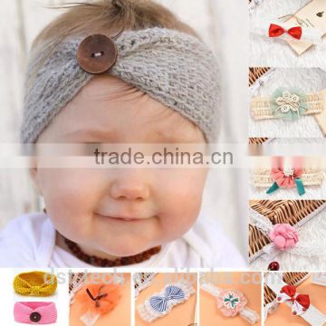 Christmas baby cap wool knit headband with a buckle for winter