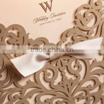 Custom Design Silk Tie Wedding Invitation Card photo-2