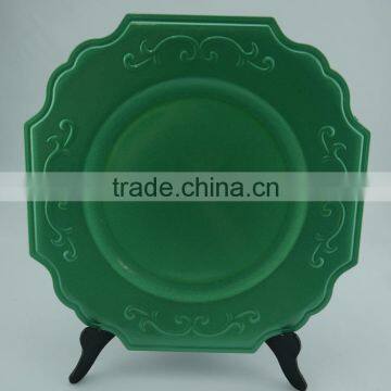 Square Plastic Wedding Charger Plates for Wedding and Home Table Use Decoration Square Black Charger Plates photo-2