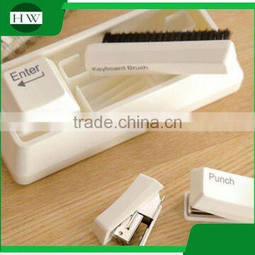 Plastic Mini Portable Office Stationery Funny Keyboard Manual Paper Stitcher Stapling Machine Stapler Set photo-2