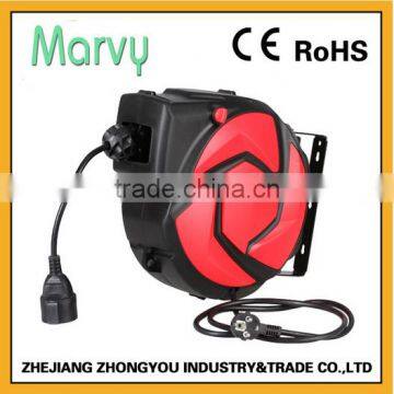 Metal wall mounted electric spring cable reel ,Europe Socket.