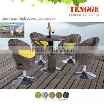 Flat Rattan Wicker Bar Table and Chair Patio Bar Set photo-2