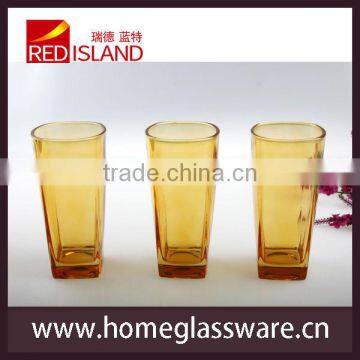 glass works supply colored drinking glass cup, thick bottom glass tumbler, beer glass