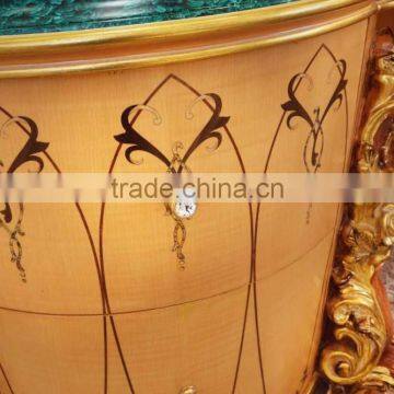 Latest Italy Bedroom Furniture Wooden Carved Nightstand Table/ New Classic Gorgeous Bedside Table photo-2