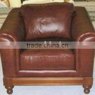 high quality genuine leather sofa, comfortable one seat sofa, good looking chesterfield sofa B48052