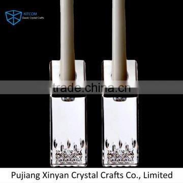 New product special design flower crystal glass candle holder with fast delivery