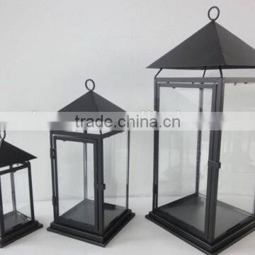 Metal Lantern Frames,Set Of 3 Metal Lantern,Black Metal Candle Lantern