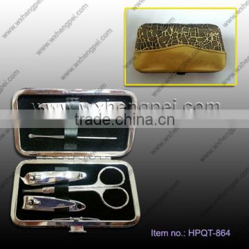 6PCS gold pattern wallet style fashion nail clippers Set