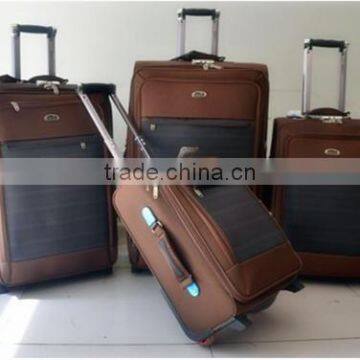 Twill double-color brown and black 4pcs Luggage set