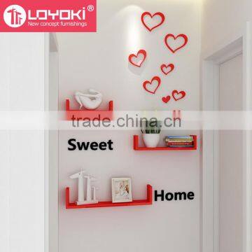 Eco-friendly Furniture Laminate Floating U Shelves Set of 3 Pieces Wood Wall Display Mount Shelf for Home Decoration photo-4