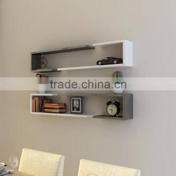 New Design Set of 2 J Shape Wall Display DIY Home Decorative Wooden Floating Wall Shelf Wholesale photo-2