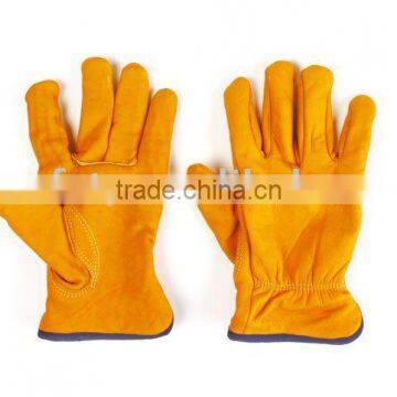 Orange Cow Grain leather Driver glove