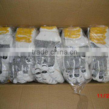 13 Guage Flower Design Seamless Gloves Garden Gloves With PVC Dots On One Sides