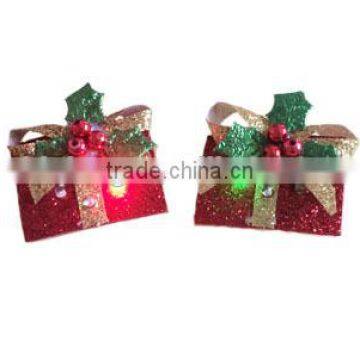 Glitter Christmas gift flashing party pierced earrings