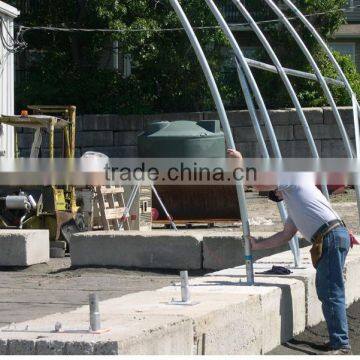 Domed Instant Storage Shelter , Warehouse Tent , Fabric Shelter Built on Knee Wall , Car Garage Tent