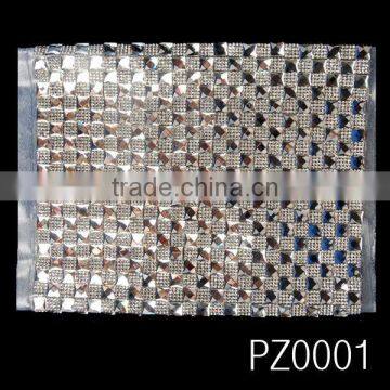 PZ0001high quality bling glass iron on rhinestone sheet