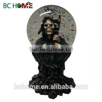 Halloween ghost snow globe decoration with Skull inside