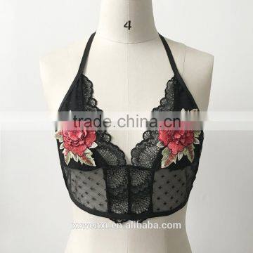 Sexy Underwear Woman Transparent Nighty Photos Lingerie Sexy Bra and Panty New Design Sexy Net Bra Flower Embroidery Bra