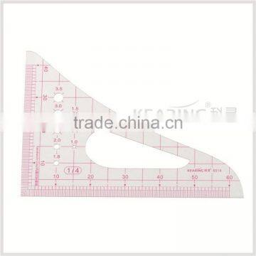 Kearing 1/4 plastic sandwich line scale ruler / PVC triangle scales at factory price # 8514