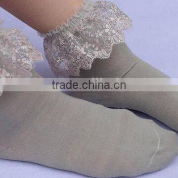 Princess Style Lace Cotton Girls Sock photo-2