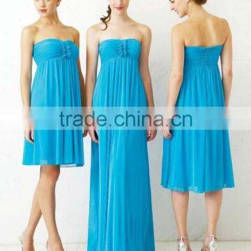 New fashion blue chiffon backless ladies western dress designs