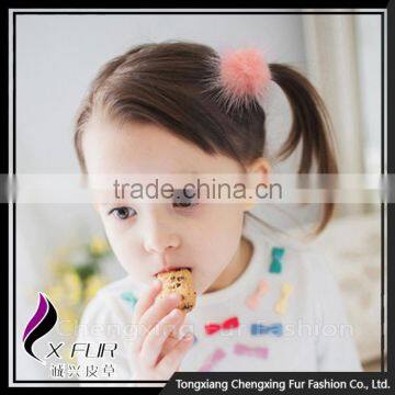 CX-E-07 Mink Fur Ball Elastic Hair Band/Hair Accessories photo-3