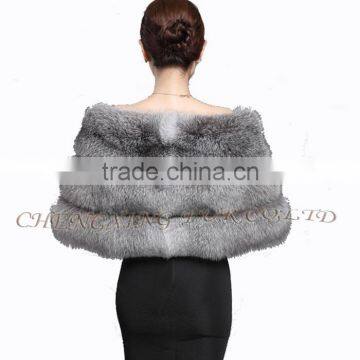 CX-B-133A Luxury Handmade Winter Cape/ Wedding Decoration Dress Fox Fur Shawl photo-3