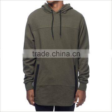 New Fashion Street Hip Hop Longline Round Bottom Hoodie Custom Logo