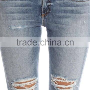 Ripped Denim Jeans ,ripped Jeans Denim,red Blue Denim Brand Jeans photo-3