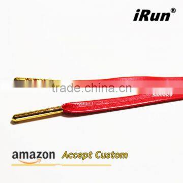 7MM Premium PU Leather Cowskin or Sheepskin Shoelace for Air Sneakers - Black Faux Lambskin Leather Lace W/Gold Plated Tips photo-2