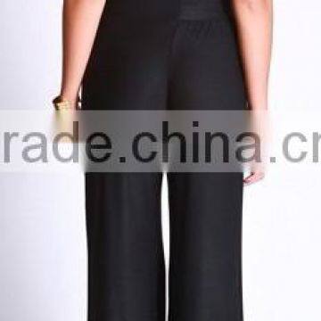 Soft Black Front Cutout Women Playsuit Sexy Backless Jumpsuit Laides Halter Romper photo-2