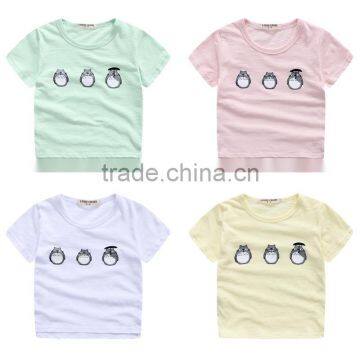 Wholesale summer cotton short sleeves boys kids round neck t-shirt