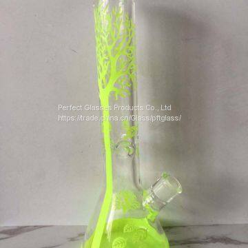 2017 New Zob Hitman  bottom beaker bongs glass bong  Rasta water pipes oil  bongs