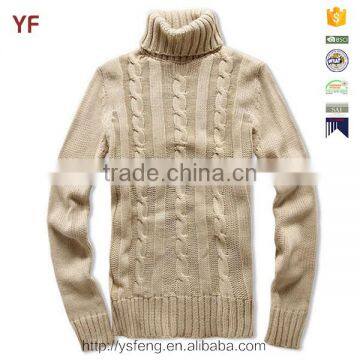 Men's fashion cable pullover turtle model sweater