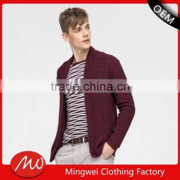 Men's fashionable heavy causal shawl collar knitted cardigan sweate with wholesale price