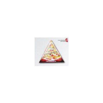 Foldable Triangle Shape Cardboard Pizza Boxes With Gloss Art Paper