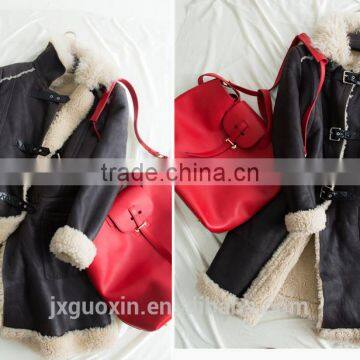 high quality fake fur bond suede jacket for woman