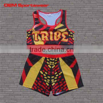 Wholesale sublimated cheerleading wear&spandex cheerleading uniforms