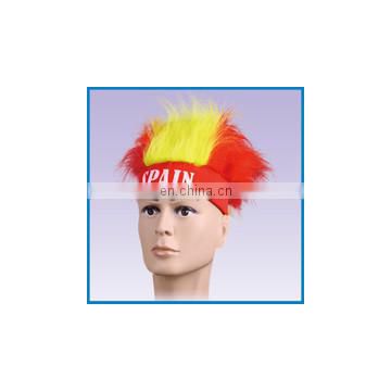 Football fans wig red and yellow synthetic wigs FW2154