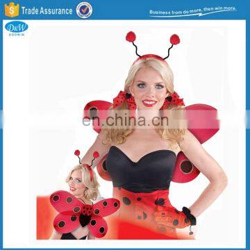 Womens Ladybug Wings Headband Halloween Costume Accessory