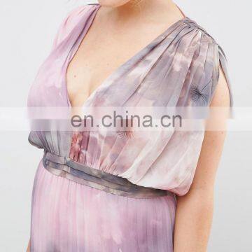 High Quality Ladies Long Pleat Backless Dress photo-3
