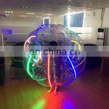 HI new design inflatable led light belly bumper ball 0.8mm PVC 1.2m body zorb ball for sale