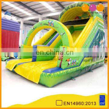 Much fun amusement park inflatable standard slide forest theme top quality water park jumping slide with beautiful printing