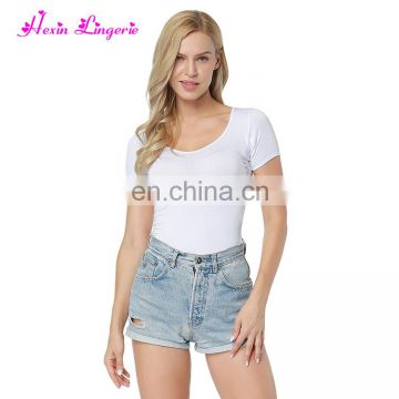 Hot Selling bamboo regenerated cellulose spandex oem manufacturers woman ladies tshirt